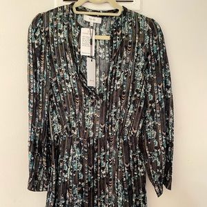 Reiss Miriam-Stripe Lurex Shift Dress